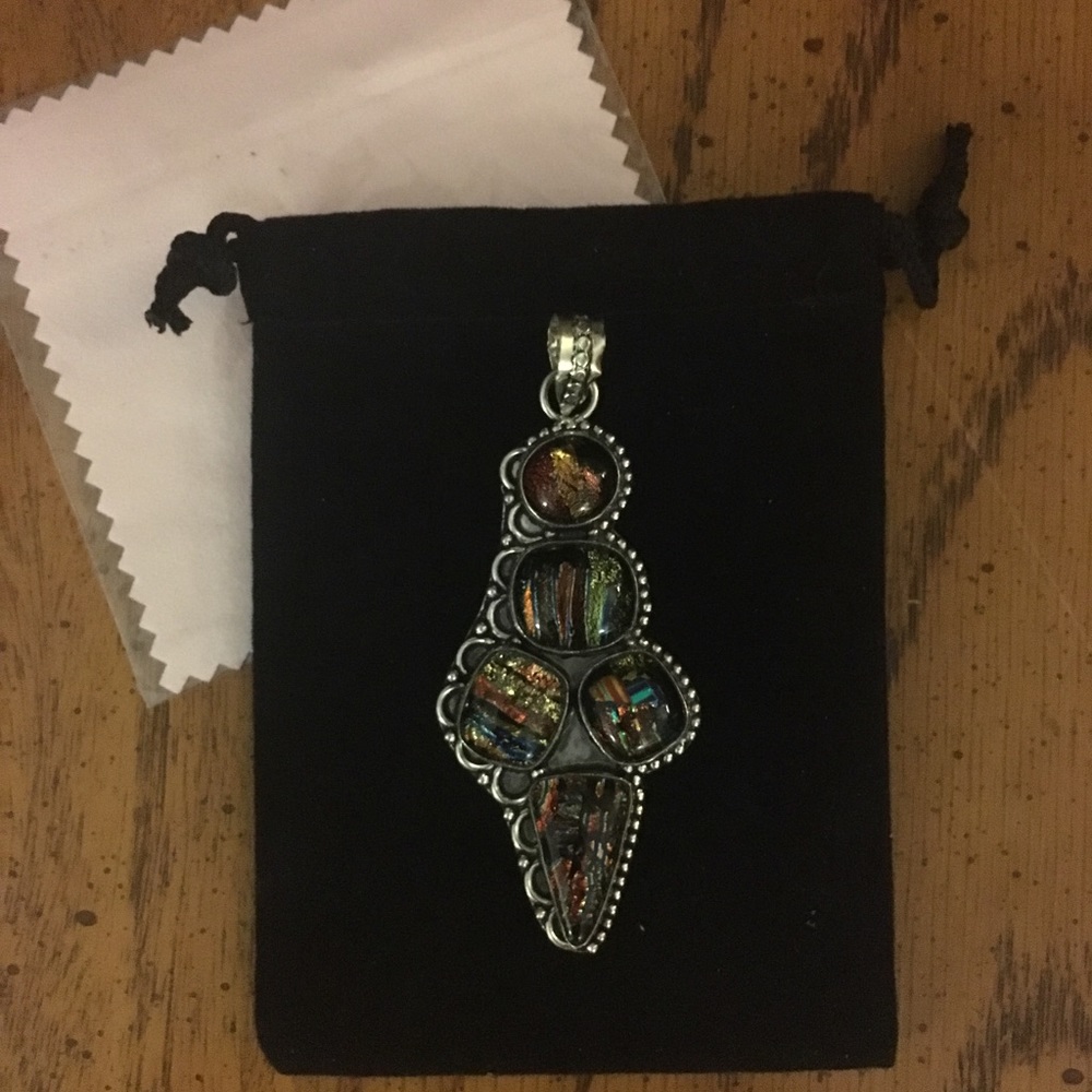 Gorgeous Designer Glass Sterling Silver Pendant